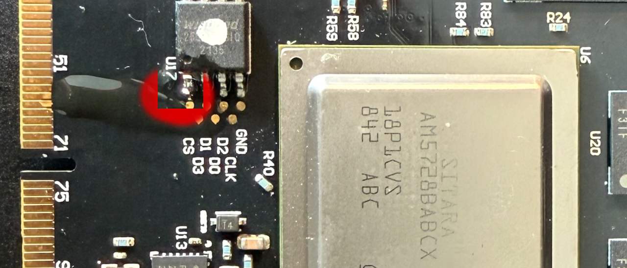 CS leg lifted from QSPI chip