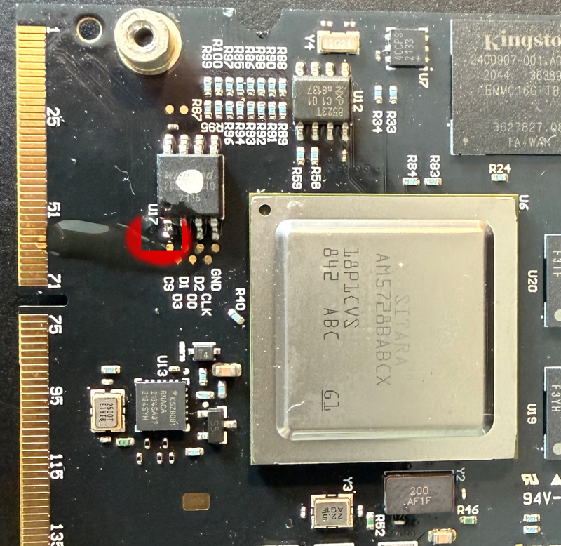 CS leg lifted from QSPI chip